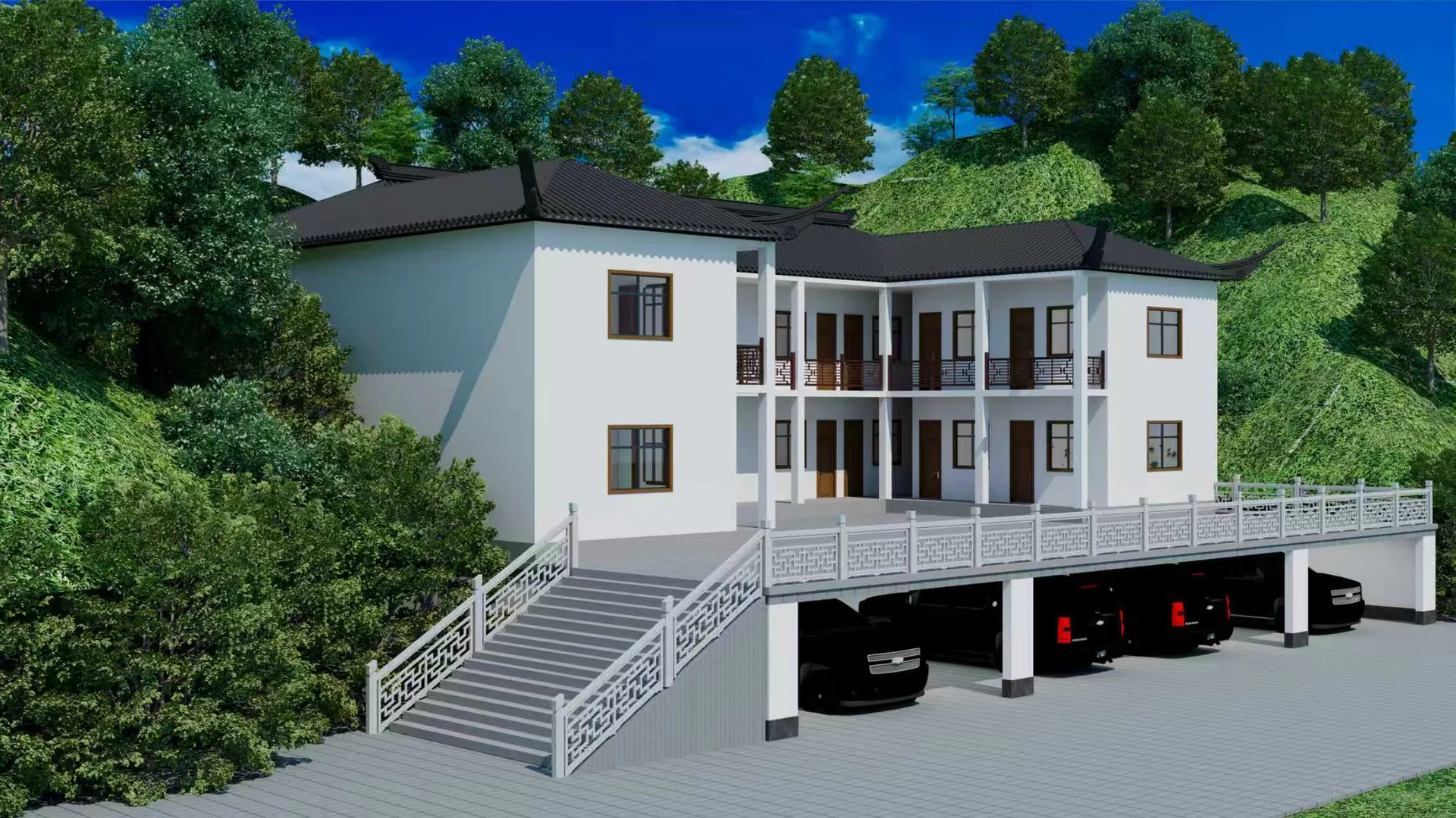 架空车库商住两用乡村别墅 - 九川规划设计 - 单兆虎